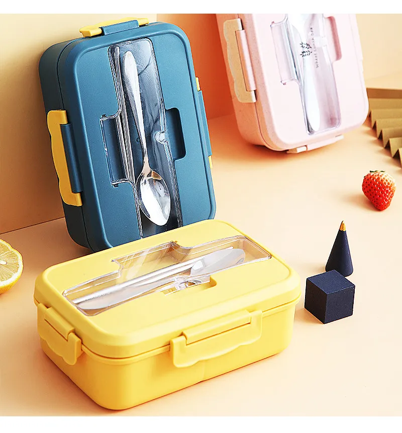 NEW - Lunch Box Adult & Kid With Bag - Wheat Straw, Japanese Bento