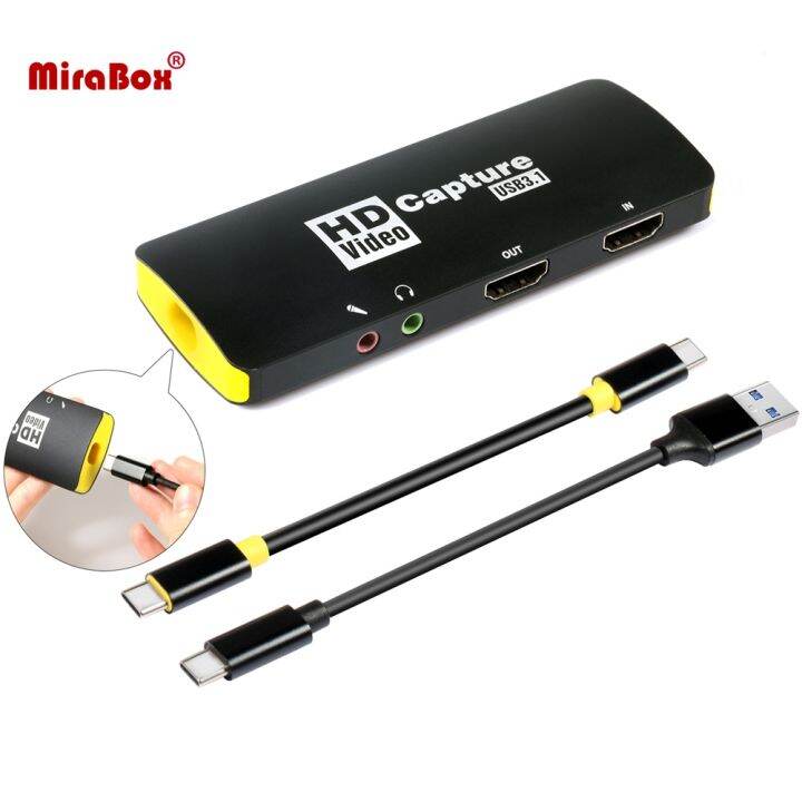 MiraBox Game Capture Card 1080P TypeC Video Capture Card with Loopout