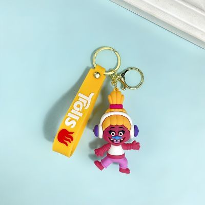 Trolls 3 Silica gel Dolls Keychain Gift For Girls Bag Pendant Toys For Kids Poppy Branch Bridget Figure Dolls