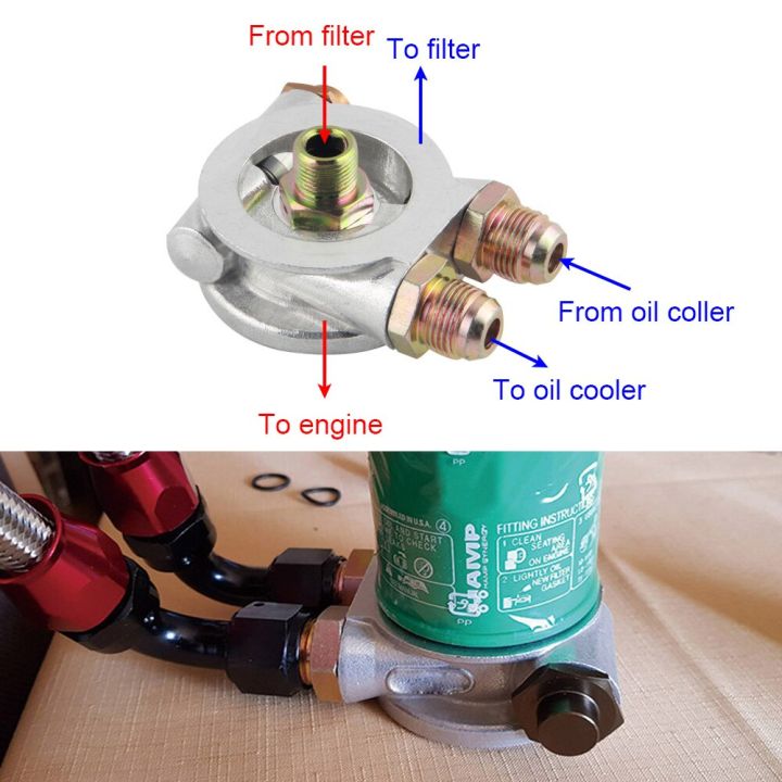Oil Cooler Filter Sandwich Plate Oil Filter Thermostat Adaptor Kit Good  Sealing For Car Lazada PH