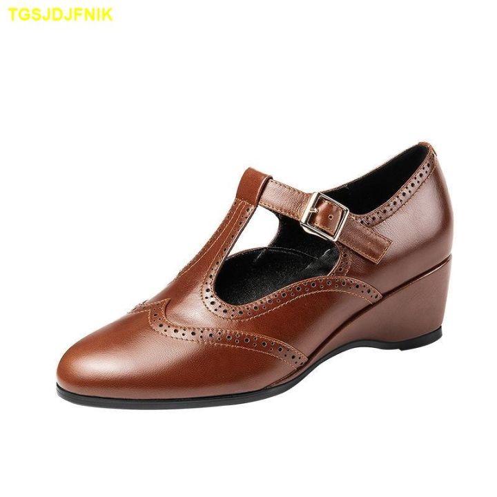 new-wedge-shoes-for-women-fashion-leather-round-toe-closed-toe-wedges-heel-high-heel-office-shoes