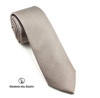 Giorgio Del Sarto Necktie Silk 6.5 cm Light Brown with Fabric Texture เนคไทผ้าไหมสีน้ำตาลอ่อนมีเท็กเจอร์