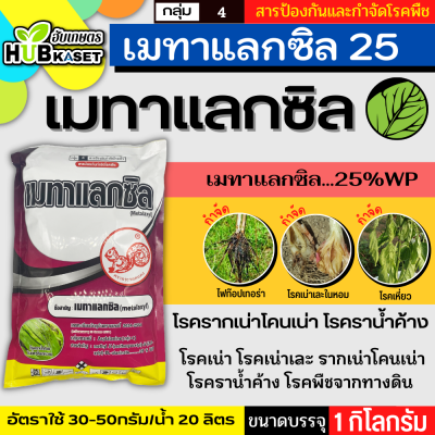 เมทาแลกซิล (ตรากระรอกแดง) 1กิโลกรัม (เมทาแลกซิล25WP) ป้องกันเชื้อรา โรคเน่า โรคราน้ำค้าง