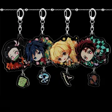 Anime Keychain Demon Slayer: Kimetsu No Yaiba Tanjirou Nezuko Acrylic Keychain  Keyring Cosplay Hashibira Inosuke