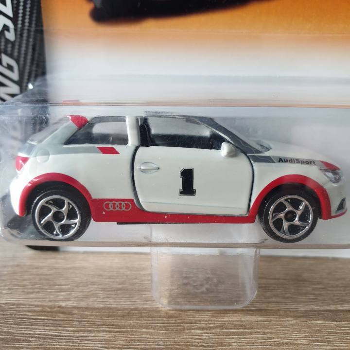 โมเดลรถเหล็ก-majorette-audi-a1-racing-series-white-เปิดประตูรถได้-รถเหล็กของเล่น-โมเดลรถสะสม