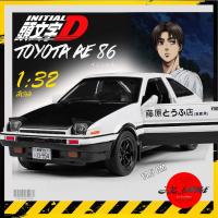 YOYO  โมเดลรถเหล็ก TOYOTA Corolla AE 86 Initial D 1/32 [มีฐาน+กล่อง] รถเต้าหู้ โมเดลรถยนต์ โมเดลรถ