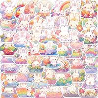 【LZ】♝┅  Coelho Kawaii Adesivos para Notebooks Laptop Bagagem Guitarra Skate Material Scrapbooking Arco-íris Animais Decalque 50Pcs