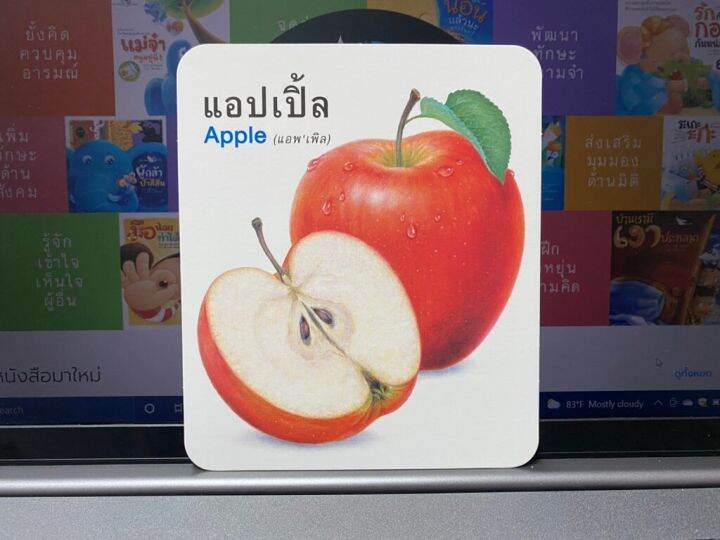 ห้องเรียน-flash-card-บัตรคำศัพท์ประกอบภาพผลไม้-บรรจุบัตรภาพ-32-ใบ-สอนคำศัพท์ภาษาไทย-อังกฤษ