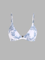 Cider Toile de Jouy Triangle Bikini Top เสื้อบิกินี่ผู้หญิงชุดว่ายน้ำผู้หญิงสไตล์เซ็กซี่ลุคไปทะเล