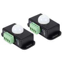 2 X DC 12V/24V 8A Body Infrared PIR Motion Sensor Switch LED Light Strip Automatic, black