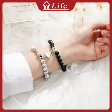 Shop 2pcs Set Couple Vintage Love Heart Magnet Bracelet with great  discounts and prices online - Mar 2024