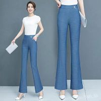 CODpz119nb Free Shipping✌Lyocell Denim Bootcut Trousers Womens Summer2023New Cropped Ice Silk Bell-Bottom Pants Slimming Trousers