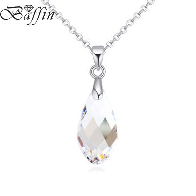 BAFFIN 100 Genuine Crystals from Swarovski Teardrop Pendant Necklace Summer Jewelry for Women Bijoux