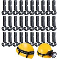 Wholesale 20Pcs Plastic Helmet Clips Attachment Head Light Clamps Black Set Headlamp Hard hat Safety Cap Hook Outdoor Tools