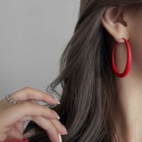 【YP】 Large Earrings for New Enamel Fashion Temperament Lovers  Exaggerated Hoops Jewelry