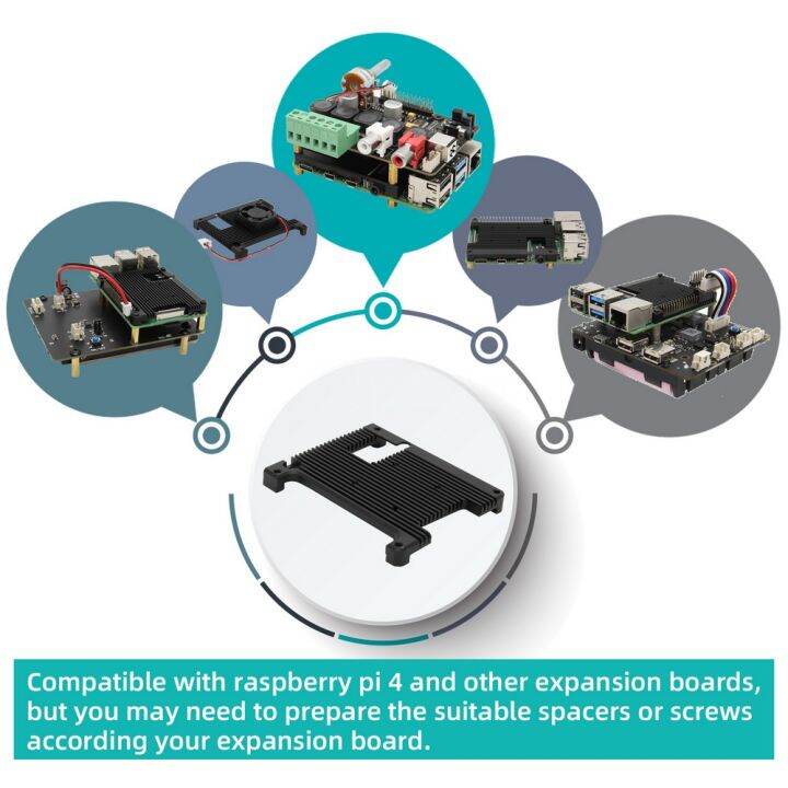 raspberry-pi-4-embedded-armor-อะลูมินัมอัลลอยฮีทซิงค์เข้ากันได้กับ-raspberry-pi-4รุ่น-b-และ-rpi-4-expasnion-board-เท่านั้น