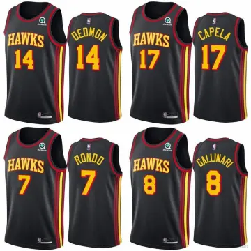 Male Jordan NBA Atlanta Hawks Young #11 T-Shirt - Black - S