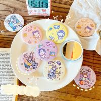 【BEIBEI】 Cute Tinplate Mirror Girl Heart Cartoon Mini Portable Small Round Student Makeup