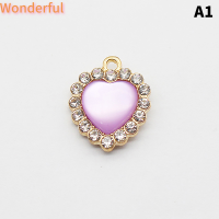 ?【Lowest price】Wonderful เครื่องประดับเกาหลีสีทอง18มม. เครื่องประดับเรซิ่นรูปหัวใจพีชแบบเจาะติดผนังจี้พลอยเทียมแบบแขวนเดี่ยว