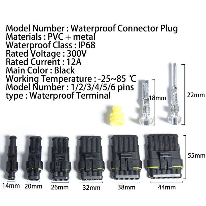 super-seal-waterproof-wire-connector-automotive-plug-terminal-truck-car-sealed-socket-sn-48b-123456-pin-crimping-pliers