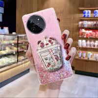 เคสสมาร์ทโฟนสำหรับ Realme11 NFC RealmeC51 Realme 11 NFC C51 4G 2023ใหม่การ์ตูนน่ารักน่ารักตัวยึดหมีตัวยึดโทรศัพท์ชานมที่ใส่เคสมีขาตั้ง