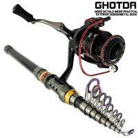 GHOTDA Telescopic Fishing Rod Reel Set  Carp 1.8-3.6m for Seawater