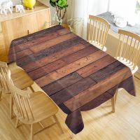 Europe Wood Pattern Tablecloth Dustproof Dinner Table Cloth Rectangular Wedding Decoration Table Cover Home Textiles