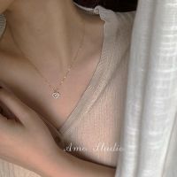 Ocean Heart 925 สร้อยคอเงินหญิง Clavicle CHAIN ​​รูปหัวใจสีขาว Fritillary INS ลมเย็น Fine แฟน Duo