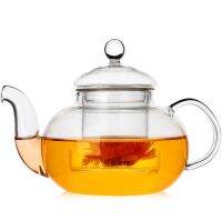 OEM Custom handblown transparent glass teapot 0.4L with handle filter manufacturer