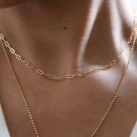 Gold Color 316L Stainless Steel Chain Necklace for Women Long Clasp Lobster Clasp Link 50cm Womans Pendant Party Punk Collares