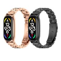 โลหะที่สง่างามสายเหล็กสำหรับ Xiaomi Mi วง6 5 4 3 Screwless สแตนเลสสายรัดข้อมือสายรัดสำหรับ MiBand 6 5 3 4เปลี่ยนสร้อยข้อมือ