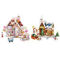 【ร้อน】2021CreativityVillage Christmashhouse ขนมปังขิง HouseBuilding บล็อกอิฐสำหรับสาวๆ