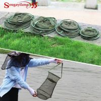 Souilang 4Size Portable Fish Net 3 Layer Round Folding Mesh Fish 25cm 35cm 42cm 50cm Cheap Fishing Net