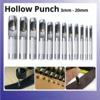 ใหม่ 12 ชิ้น Hollow Punch Set, หนังที่เจาะรูไม้, เครื่องมือตัดปะเก็น, เหล็กกล้า