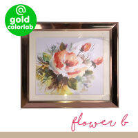 กรอบรูป ภาพวาดวิว ดอกไม้ B พร้อมกรอบรูปตกแต่งห้อง premium สี Rose Gold ขนาด 50x48 cm / Flower B painting decoration frame