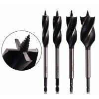 10-35mm Woodworking Twist Drill Bit Long Four-Slot 1/4" Shank Carbide Core Drill Bit Hole Saw For Door Lock Wood Slotting Tools