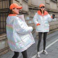 ♗▲☃ Color Down Jacket 2023 and Parkas Korean Loose Mid-length Disposable Bread Cotton Coats