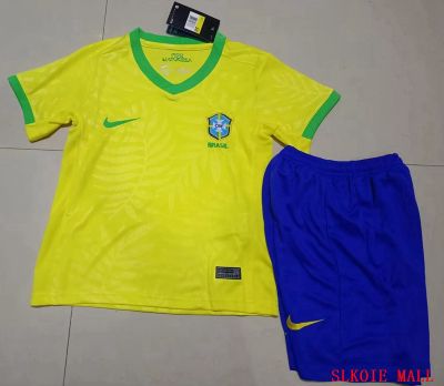 เสื้อเจอร์ซีย์23/24เสื้อแข่งฟุตบอลทีมชาติไทยเสื้อชุดกางเกงขาสั้นสำหรับเด็ก