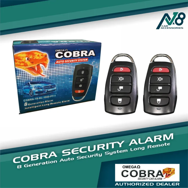 Cobra Car Alarm with Universal Remote (Complete with free Central Lock