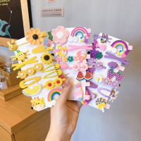 Child Hair Clip Girl Hairpins Set Candy Color Rainbow Cute Headwear Flowers Side Clip Cartoon Animation Plull Bow Hair Accessories