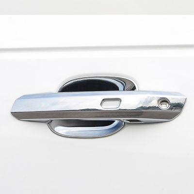 For Audi A4 B9 17-21 Car Outer Door Handle Bowl Decoration Frame Cover Carbon Fiber Pattern Sticker Auto Exterior Accessories