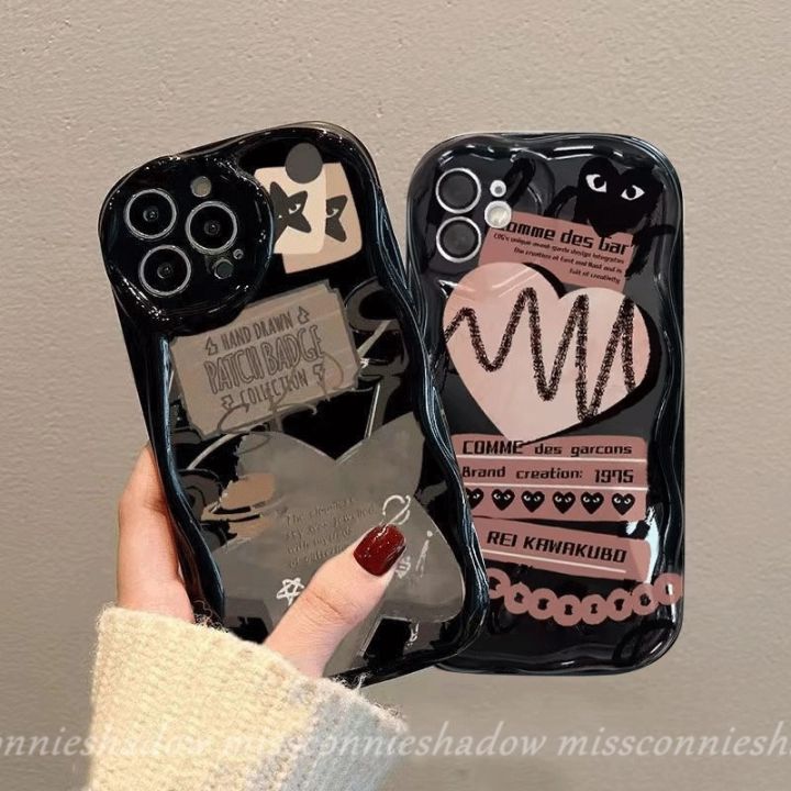 เคสโทรศัพท์มือถือ-นิ่ม-ปิดด้านหลัง-ขอบโค้ง-ลายหัวใจ-comme-des-garcons-สําหรับ-iphone-xr-7-6-8-6s-x-13-12-14-xs-2020