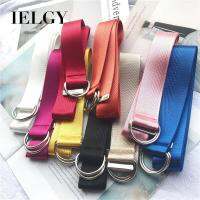 IELGY สีทึบเข็มขัดสำหรับผู้ชายและผู้หญิงแฟชั่น