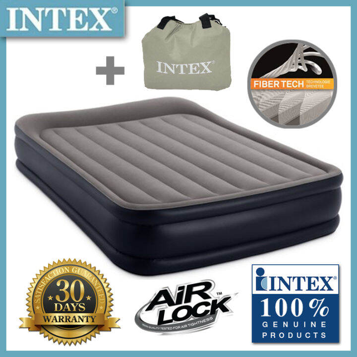 Intex 64136 Queen Size Airbed with electric Pump 60 x 80 x 16,5 in ...