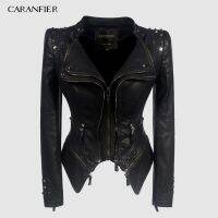 ○☑ Jacket Faux Leather Coats Motorcycle Clothing Outerwear Gothic leather Coat Chaqueta