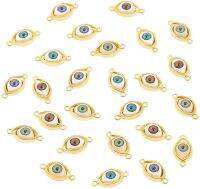 40Ps Evil Eye เชื่อมต่อ Charms จี้4สีอลูมิเนียมพลาสติก Evil Eye Demon Charm ตัวเชื่อมต่อสำหรับ DIY สร้อยข้อมือฮาโลวีนต่างหู