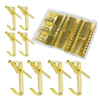 60 Sets Picture Hangers, Picture Wall Hooks and Nails Hanging Kits - 30 Sets 50LBS+30 Sets 30LBS Heavy Duty, Gold