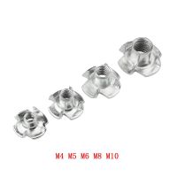 5/10/20/50PCS Zinc Plated Four Claws Nut M4 M5 M6 M8 M10 Speaker T-nut Blind Pronged Insert Tee Nut Furniture Hardware For CNC Nails  Screws Fasteners