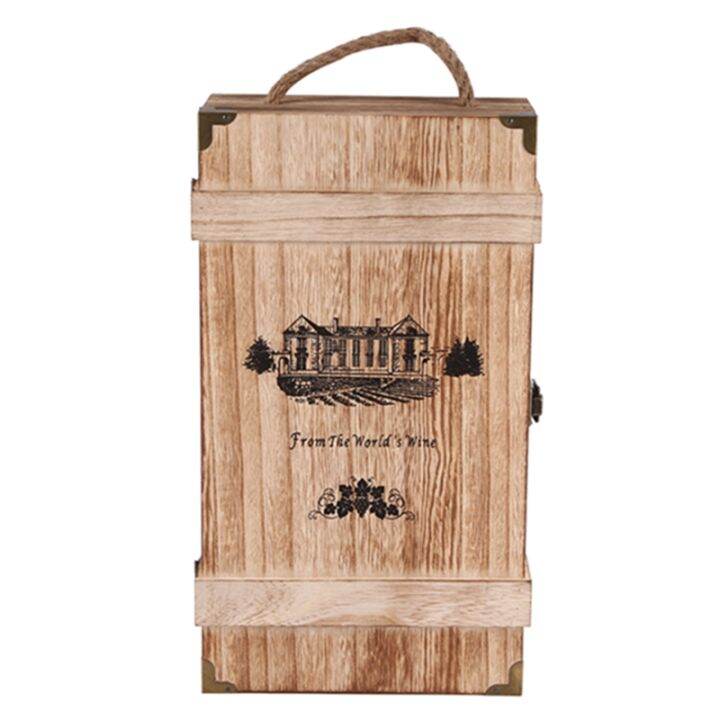 vintage-wood-2-red-wine-bottle-box-carrier-crate-case-storage-carrying-display-holder-birthday-party-christmas-gift