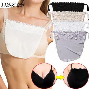 Women'S Lace Cleavage Cover Up Mock Camisole Bra Underwears Strapless  Insert Wrapped Chest Invisible Clip-On Adjustable Tube Top